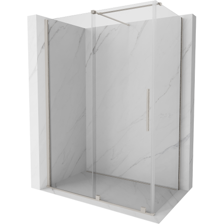 Mexen Velar cabine de douche coulissante 140 x 70 cm, transparent, nickel brossé - 871-140-070-01-97