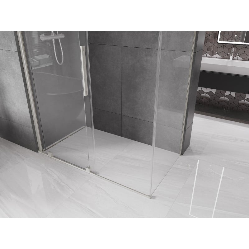 Mexen Velar cabine de douche coulissante 150 x 90 cm, transparent, nickel brossé - 871-150-090-01-97