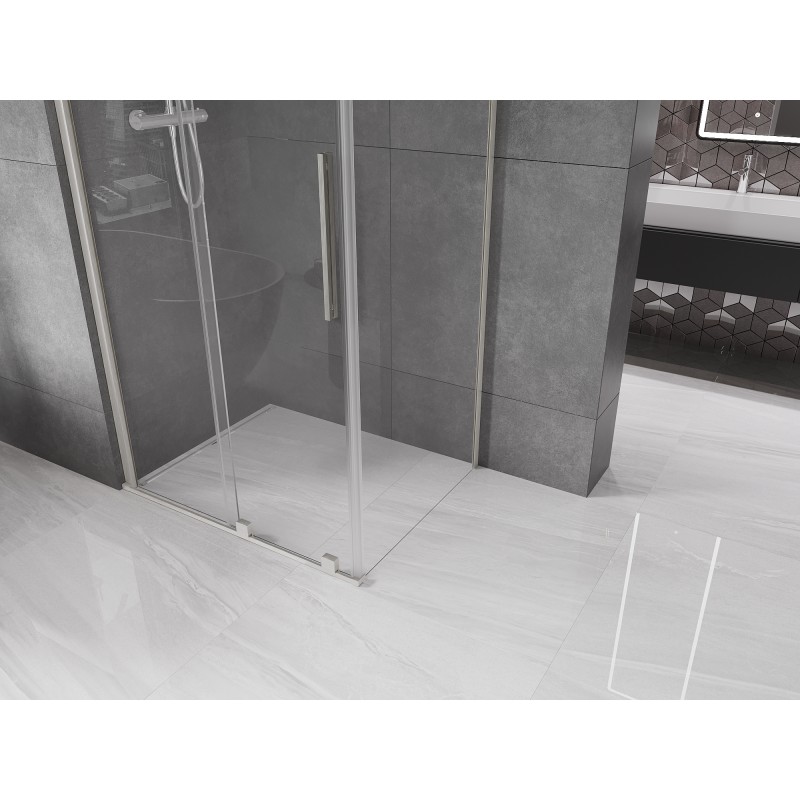 Mexen Velar cabine de douche coulissante 90 x 70 cm, transparent, nickel brossé - 871-090-070-01-97