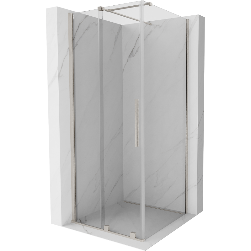 Mexen Velar cabine de douche coulissante 90 x 90 cm, transparent, nickel brossé - 871-090-090-01-97