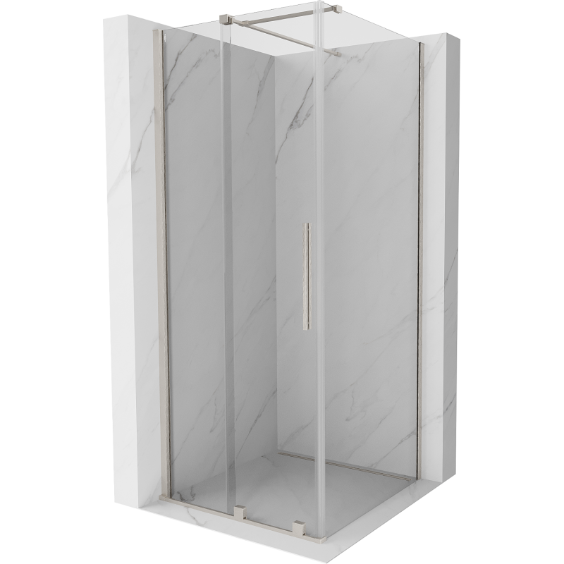 Mexen Velar cabine de douche coulissante 100 x 100 cm, transparent, nickel brossé - 871-100-100-01-97