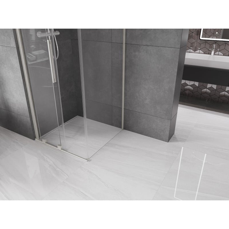 Mexen Velar cabine de douche coulissante 100 x 100 cm, transparent, nickel brossé - 871-100-100-01-97