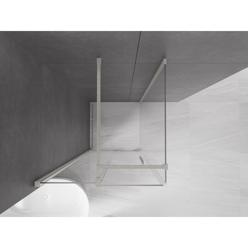 Mexen Velar cabine de douche coulissante 100 x 100 cm, transparent, nickel brossé - 871-100-100-01-97