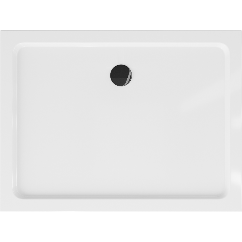 Mexen Flat receveur de douche rectangulaire slim 110 x 100 cm, blanc, siphon noir - 40101011B