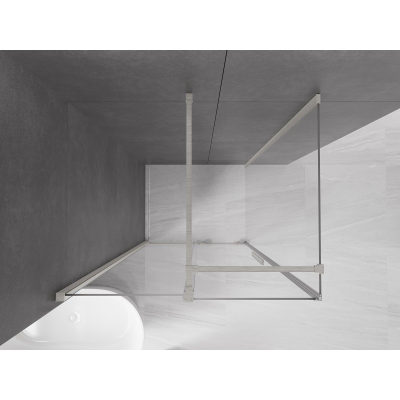 Mexen Velar cabine de douche coulissante 110 x 80 cm, transparent, nickel brossé - 871-110-080-01-97