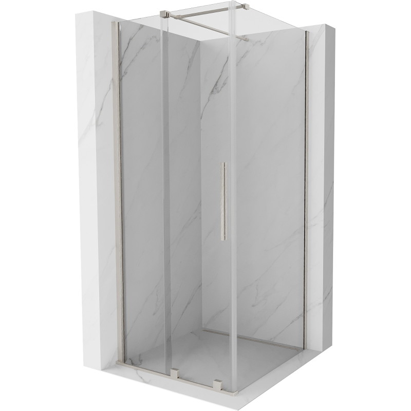 Mexen Velar cabine de douche coulissante 120 x 120 cm, transparent, nickel brossé - 871-120-120-01-97