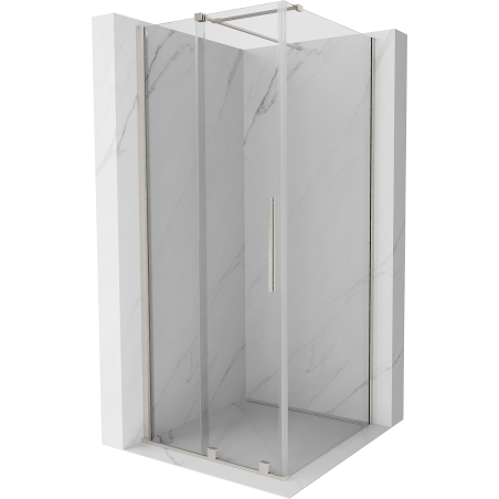 Mexen Velar cabine de douche coulissante 120 x 120 cm, transparent, nickel brossé - 871-120-120-01-97