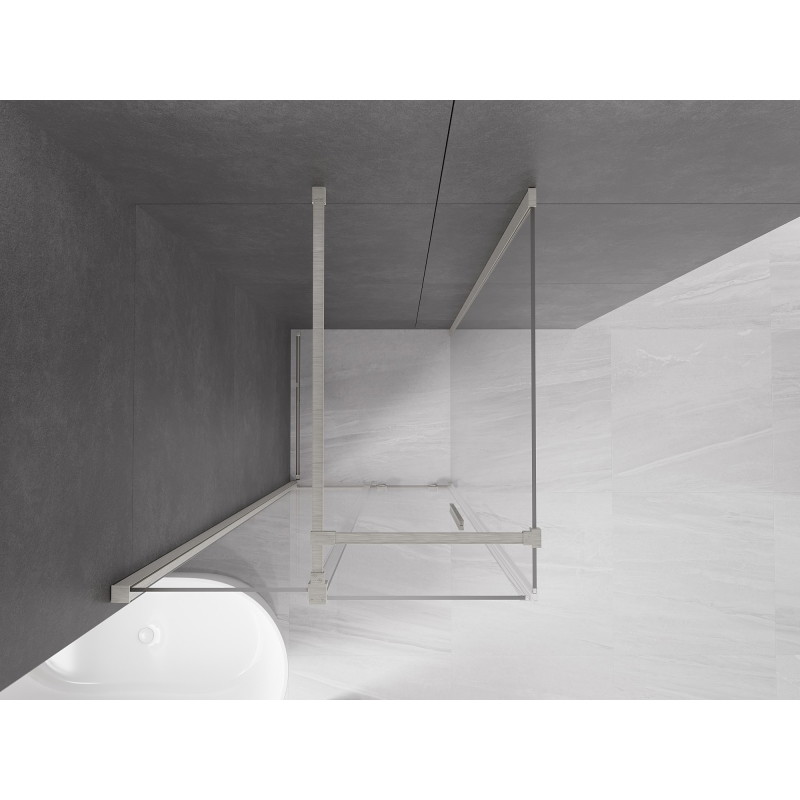 Mexen Velar cabine de douche coulissante 120 x 120 cm, transparent, nickel brossé - 871-120-120-01-97