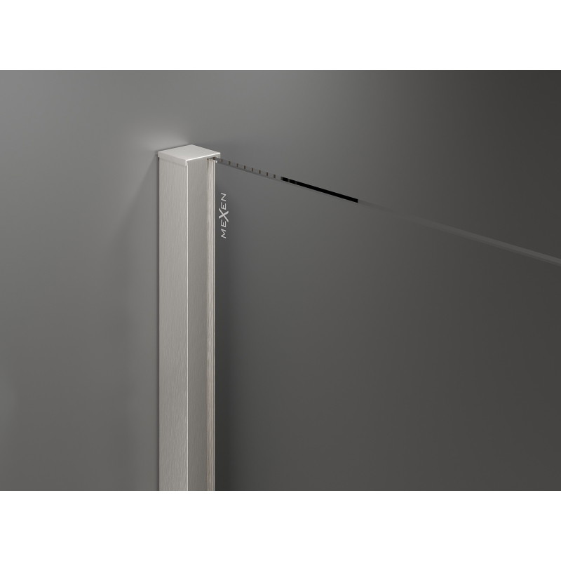 Mexen Velar cabine de douche coulissante 120 x 120 cm, transparent, nickel brossé - 871-120-120-01-97