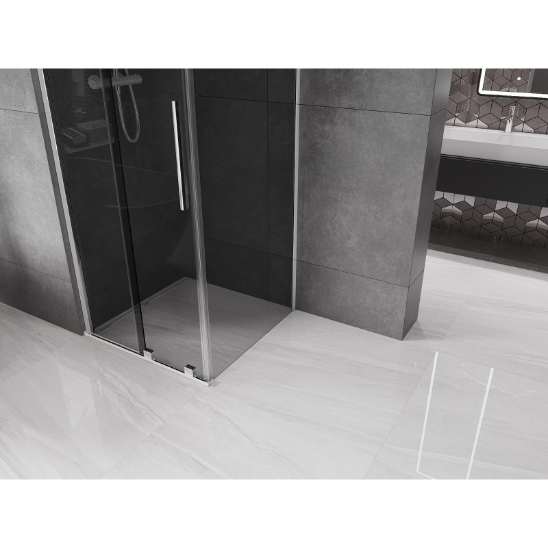 Mexen Velar cabine de douche coulissante 100 x 100 cm, graphite, chrome - 871-100-100-41-01