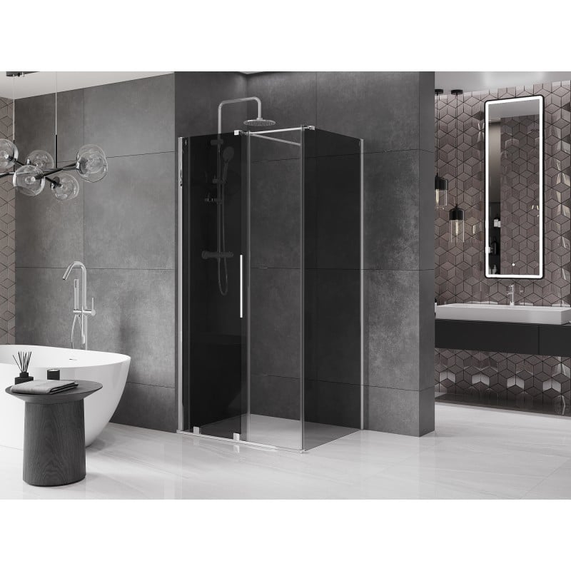 Mexen Velar cabine de douche coulissante 100 x 70 cm, graphite, chrome - 871-100-070-41-01