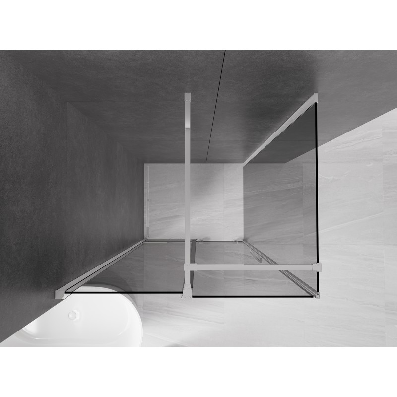 Mexen Velar cabine de douche coulissante 120 x 80 cm, graphite, chrome - 871-120-080-41-01