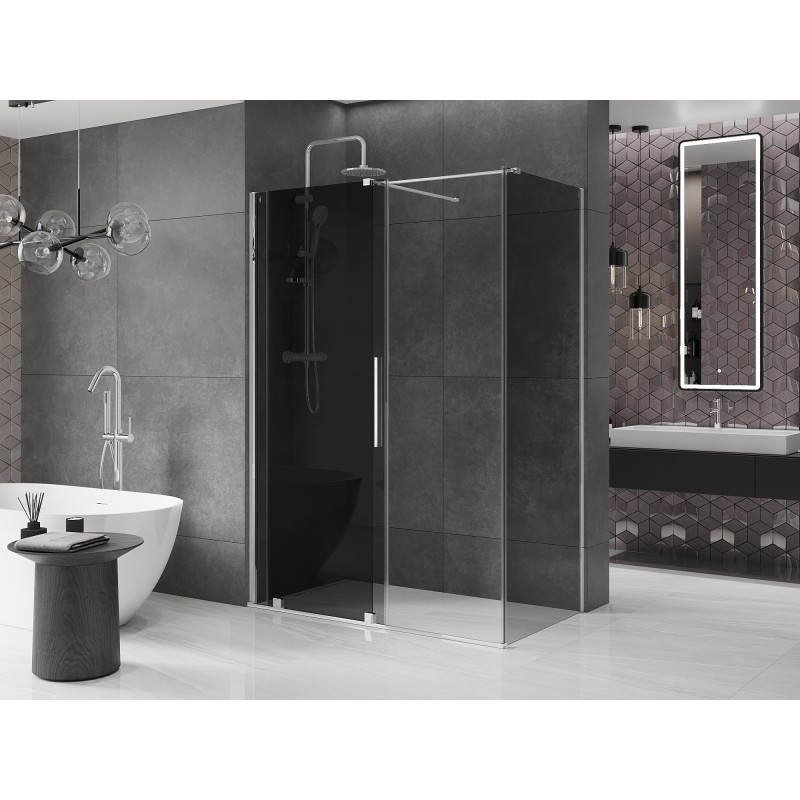 Mexen Velar cabine de douche coulissante 150 x 75 cm, graphite, chrome - 871-150-075-41-01