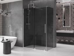 Mexen Velar cabine de douche coulissante 160 x 75 cm, graphite, chrome - 871-160-075-41-01