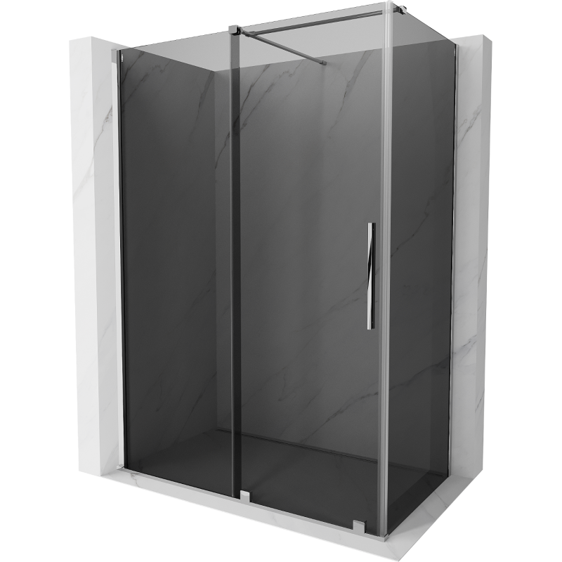 Mexen Velar cabine de douche coulissante 160 x 75 cm, graphite, chrome - 871-160-075-41-01