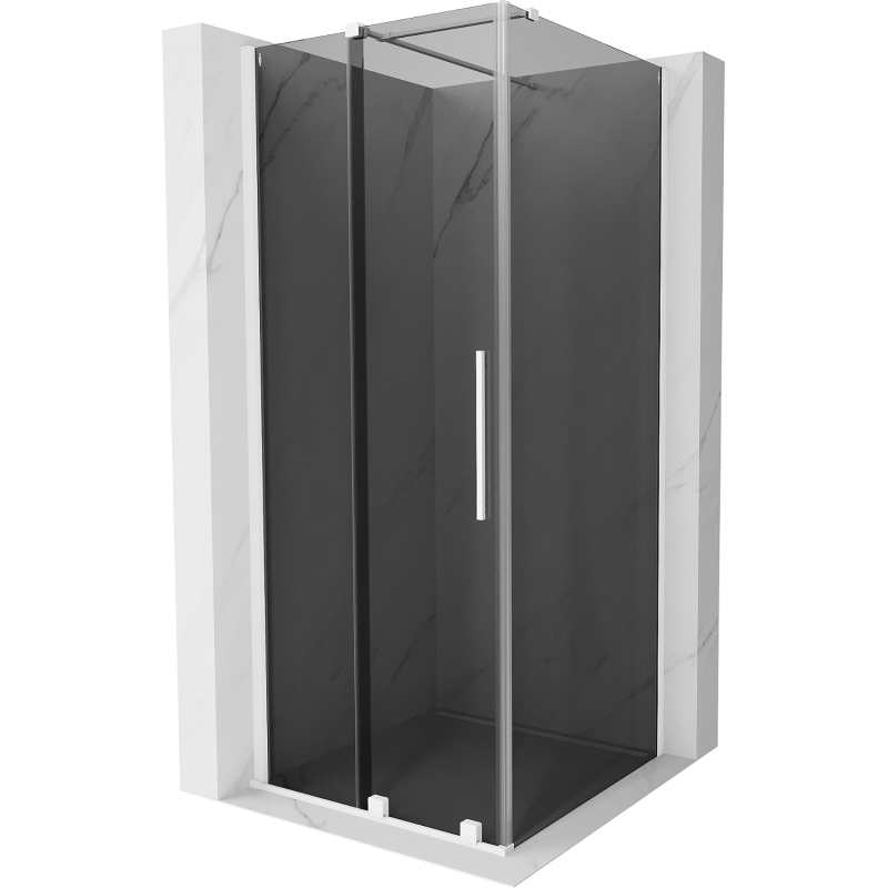 Mexen Velar cabine de douche coulissante 90 x 90 cm, graphite, blanc - 871-090-090-41-20