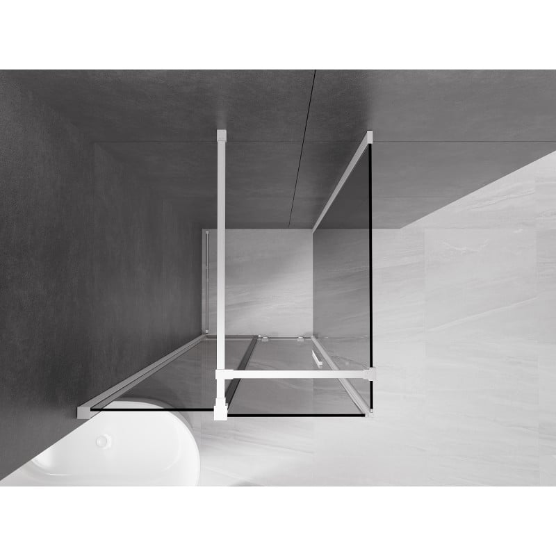 Mexen Velar cabine de douche coulissante 90 x 90 cm, graphite, blanc - 871-090-090-41-20