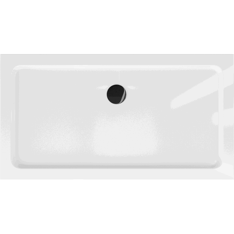 Mexen Flat receveur de douche rectangulaire slim 130 x 70 cm, blanc, siphon noir - 40107013B