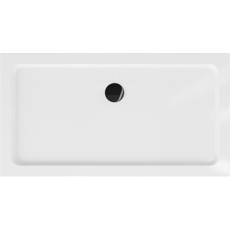 Mexen Flat receveur rectangulaire slim 120 x 70 cm, blanc, siphon noir - 40107012B