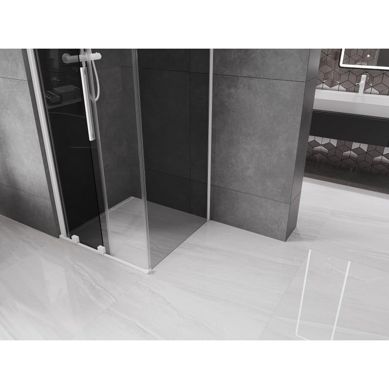 Mexen Velar cabine de douche coulissante 110 x 110 cm, graphite, blanc - 871-110-110-41-20