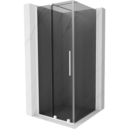 Mexen Velar cabine de douche coulissante 100 x 100 cm, graphite, blanc - 871-100-100-41-20