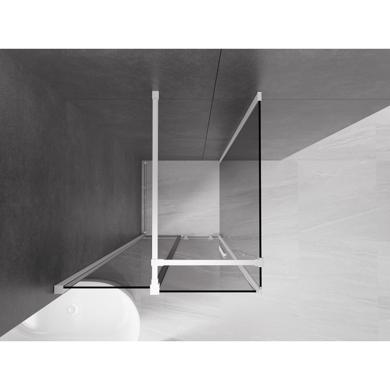 Mexen Velar cabine de douche coulissante 100 x 100 cm, graphite, blanc - 871-100-100-41-20