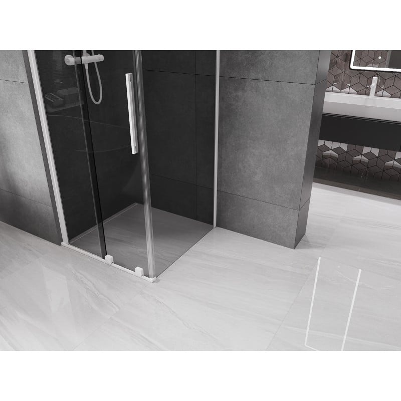 Mexen Velar cabine de douche coulissante 120 x 120 cm, graphite, blanc - 871-120-120-41-20