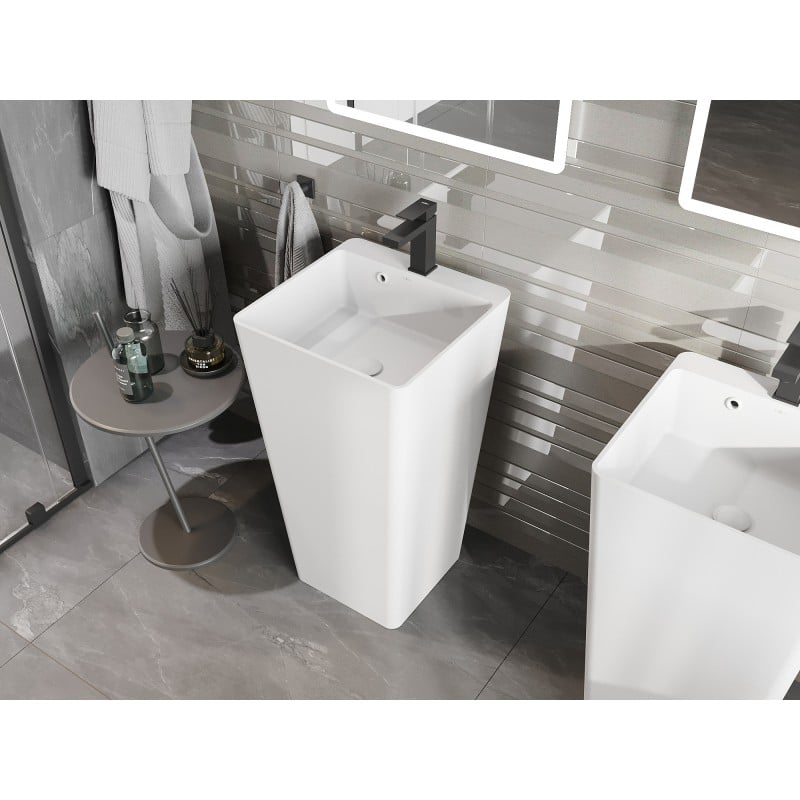 Mexen Neva lavabo autoportant en conglomérat 45 x 45 cm, blanc mat - 26614500