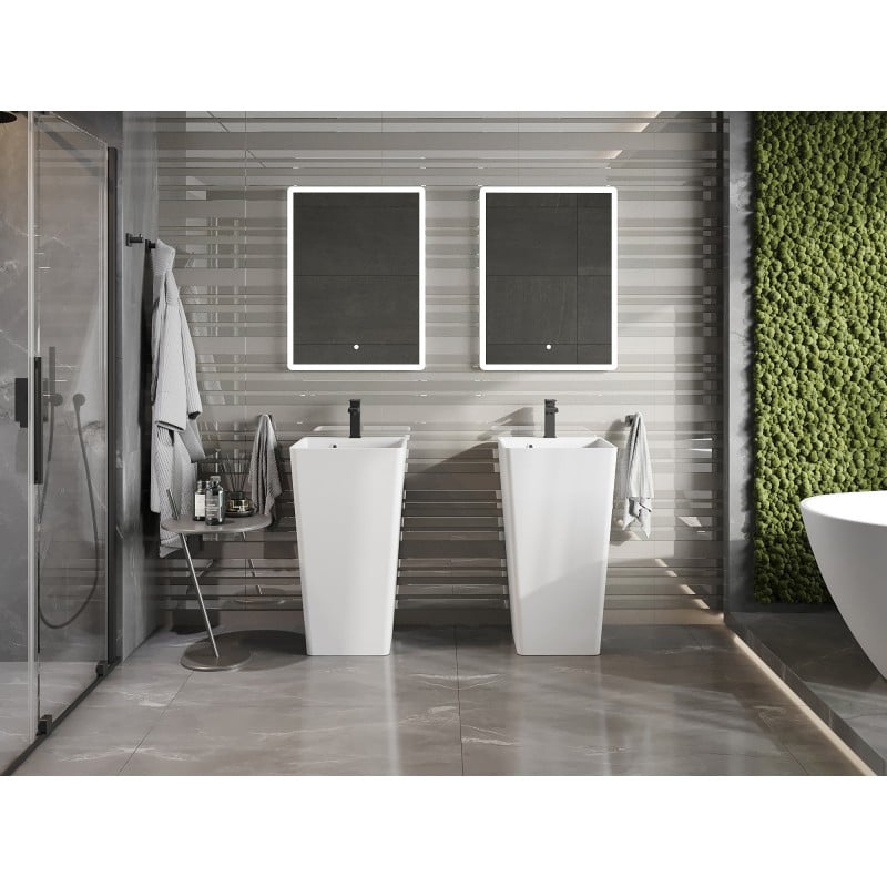 Mexen Neva lavabo autoportant en conglomérat 45 x 45 cm, blanc mat - 26614500