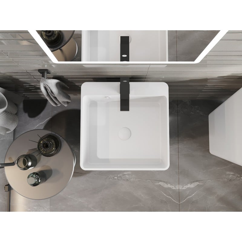 Mexen Neva lavabo autoportant en conglomérat 45 x 45 cm, blanc mat - 26614500