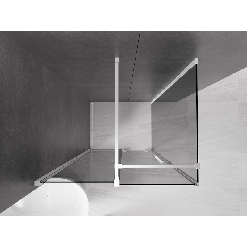 Mexen Velar cabine de douche coulissante 130 x 100 cm, graphite, blanc - 871-130-100-41-20