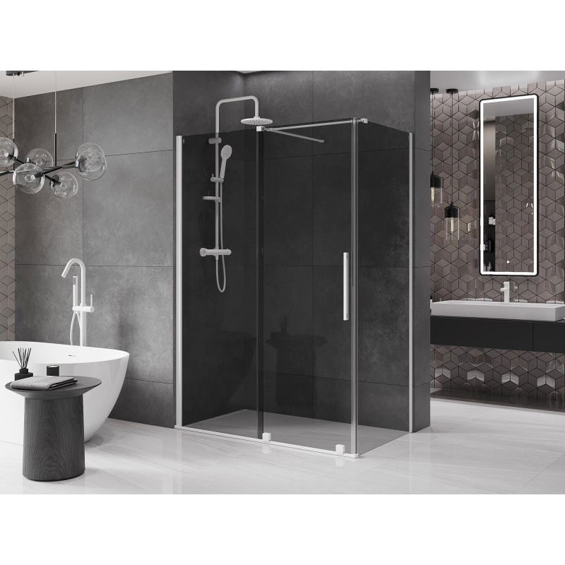 Mexen Velar cabine de douche coulissante 140 x 70 cm, graphite, blanc - 871-140-070-41-20