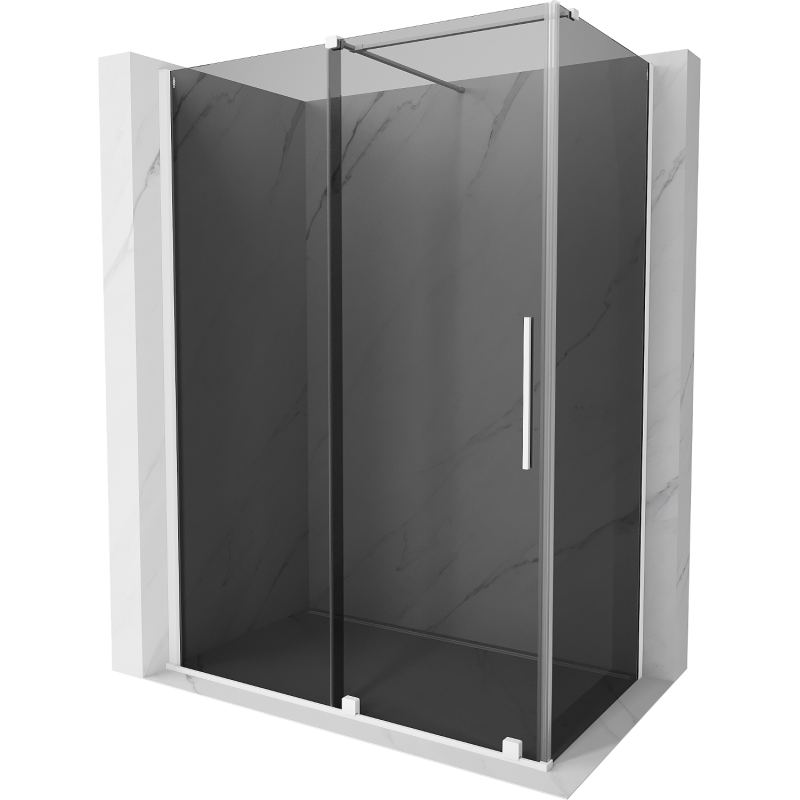 Mexen Velar cabine de douche coulissante 140 x 85 cm, graphite, blanc - 871-140-085-41-20