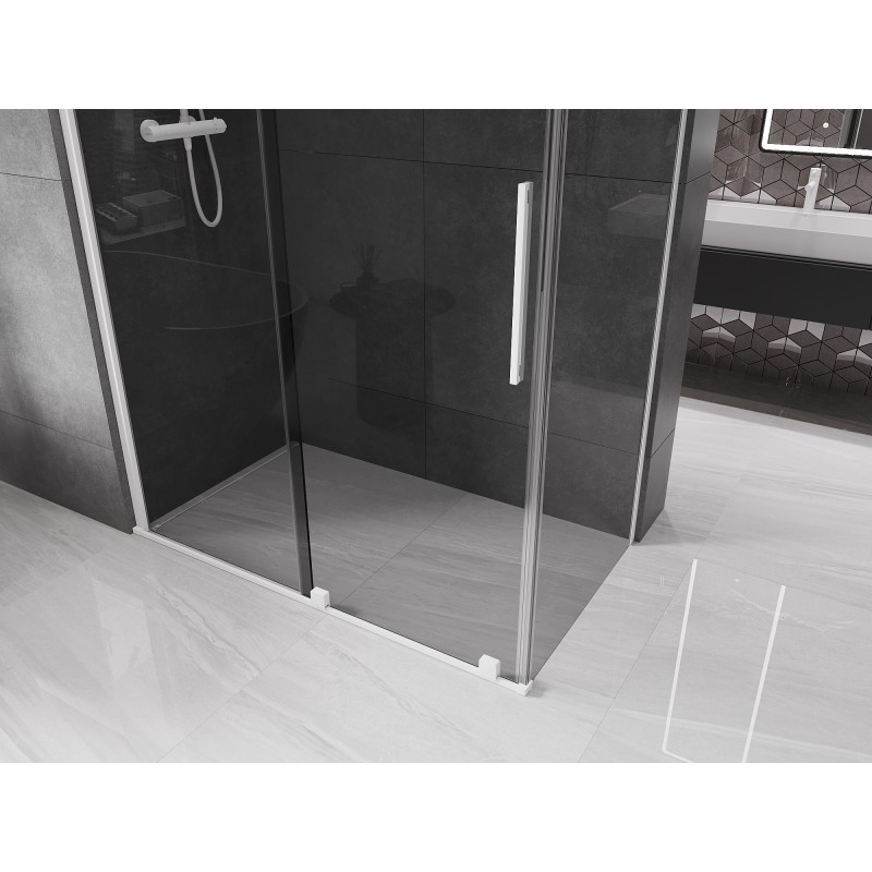 Mexen Velar cabine de douche coulissante 150 x 70 cm, graphite, blanc - 871-150-070-41-20