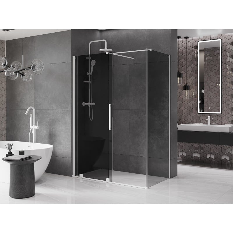 Mexen Velar cabine de douche coulissante 150 x 90 cm, graphite, blanc - 871-150-090-41-20