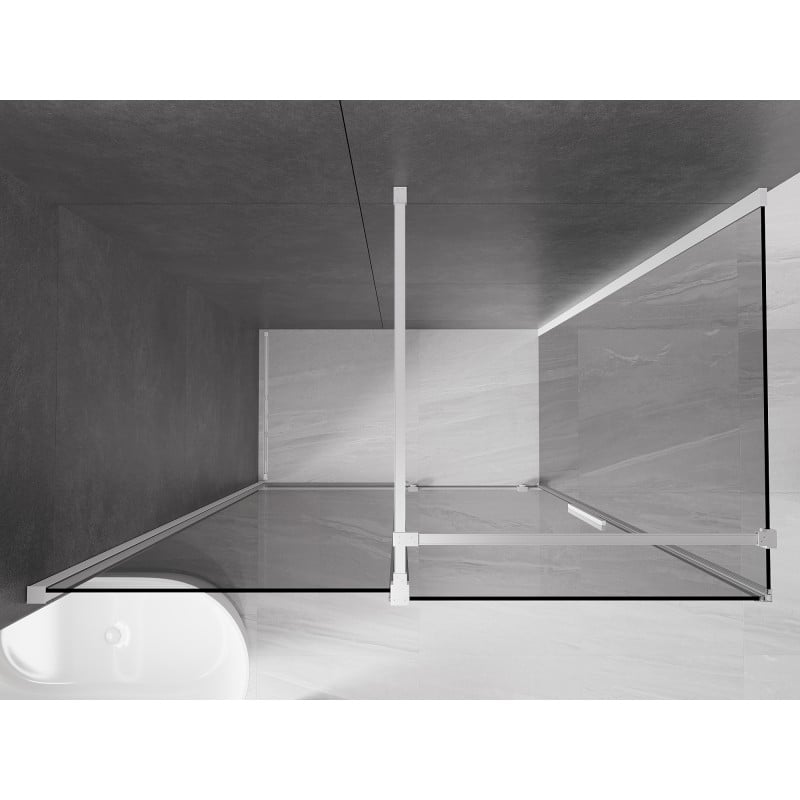 Mexen Velar cabine de douche coulissante 150 x 85 cm, graphite, blanc - 871-150-085-41-20
