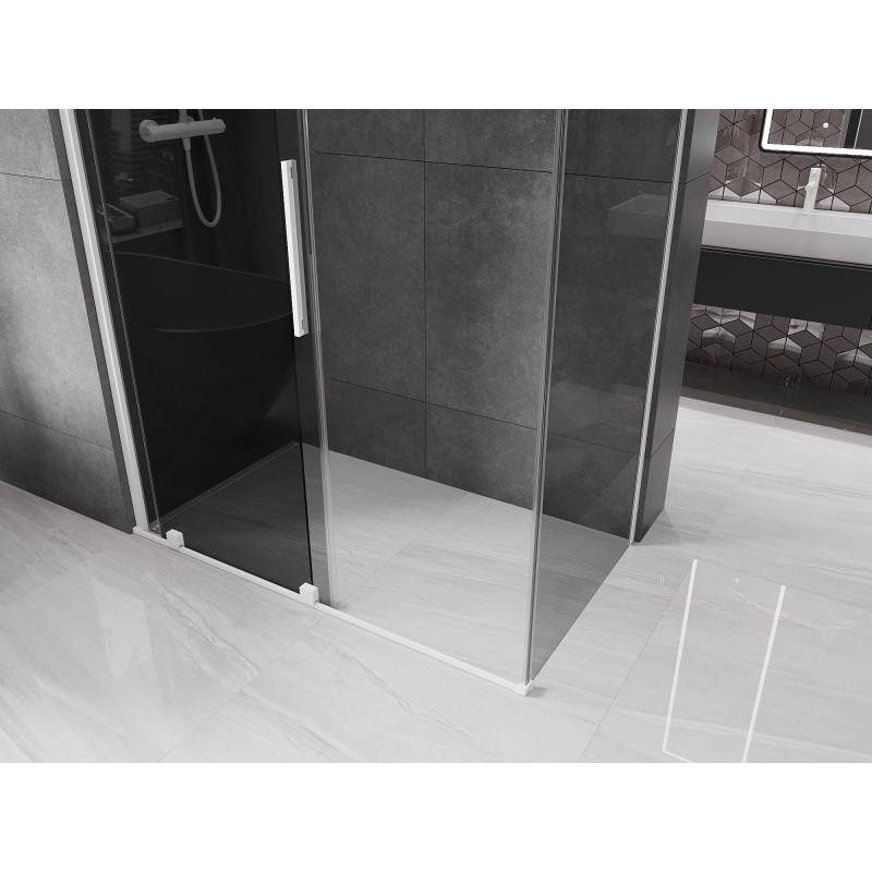 Mexen Velar cabine de douche coulissante 160 x 90 cm, graphite, blanc - 871-160-090-41-20