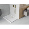 Mexen Flat receveur de douche rectangulaire slim 130 x 90 cm, blanc, siphon doré - 40109013G