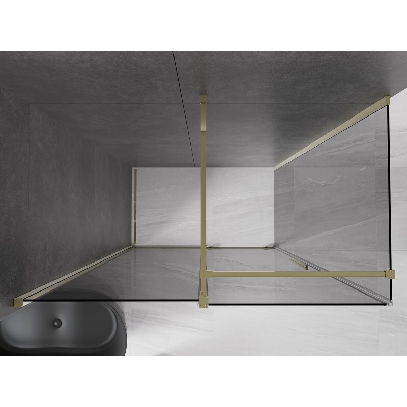 Mexen Velar cabine de douche coulissante 140 x 70 cm, graphite, or - 871-140-070-41-50