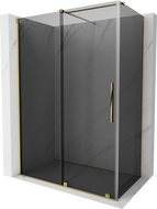 Mexen Velar cabine de douche coulissante 140 x 80 cm, graphite, or - 871-140-080-41-50