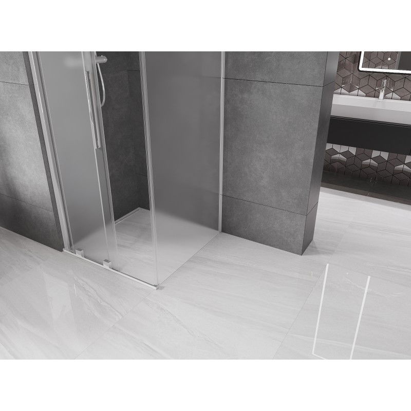 Mexen Velar cabine de douche coulissante 90 x 90 cm, givre, chrome - 871-090-090-31-01