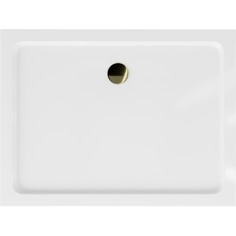 Mexen Flat receveur de douche rectangulaire slim 100 x 90 cm, blanc, siphon doré - 40109010G