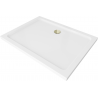 Mexen Flat receveur de douche rectangulaire slim 140 x 80 cm, blanc, siphon doré - 40108014G