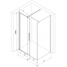 Mexen Velar cabine de douche coulissante 160 x 80 cm, graphite, or - 871-160-080-41-50