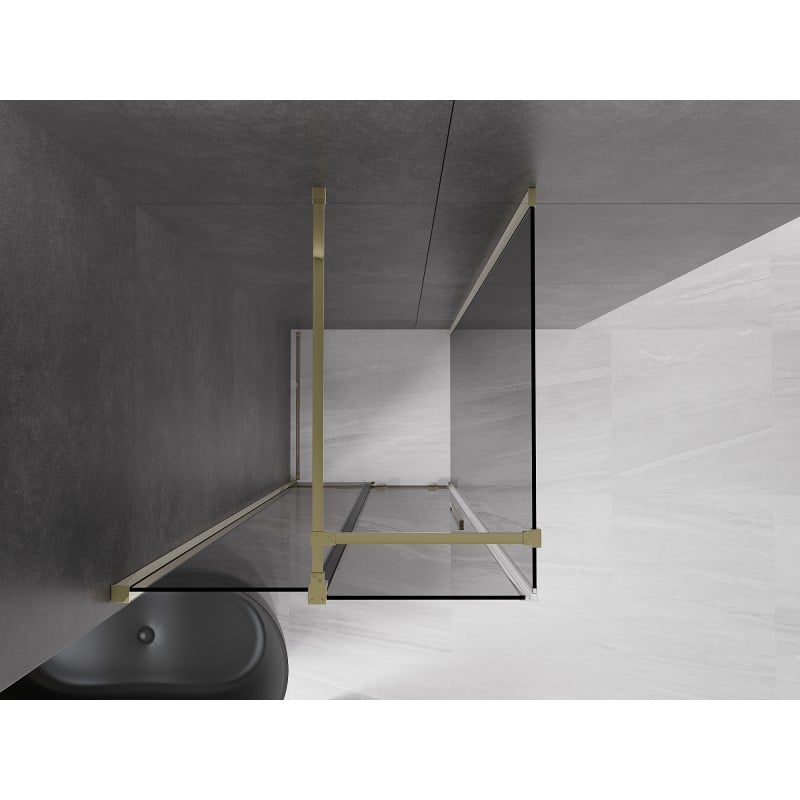 Mexen Velar cabine de douche coulissante 110 x 110 cm, graphite, or - 871-110-110-41-50