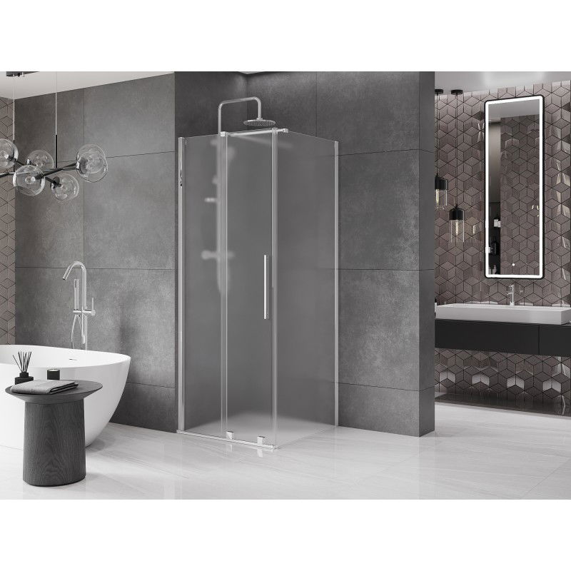 Mexen Velar cabine de douche coulissante 110 x 110 cm, givrée, chrome - 871-110-110-31-01