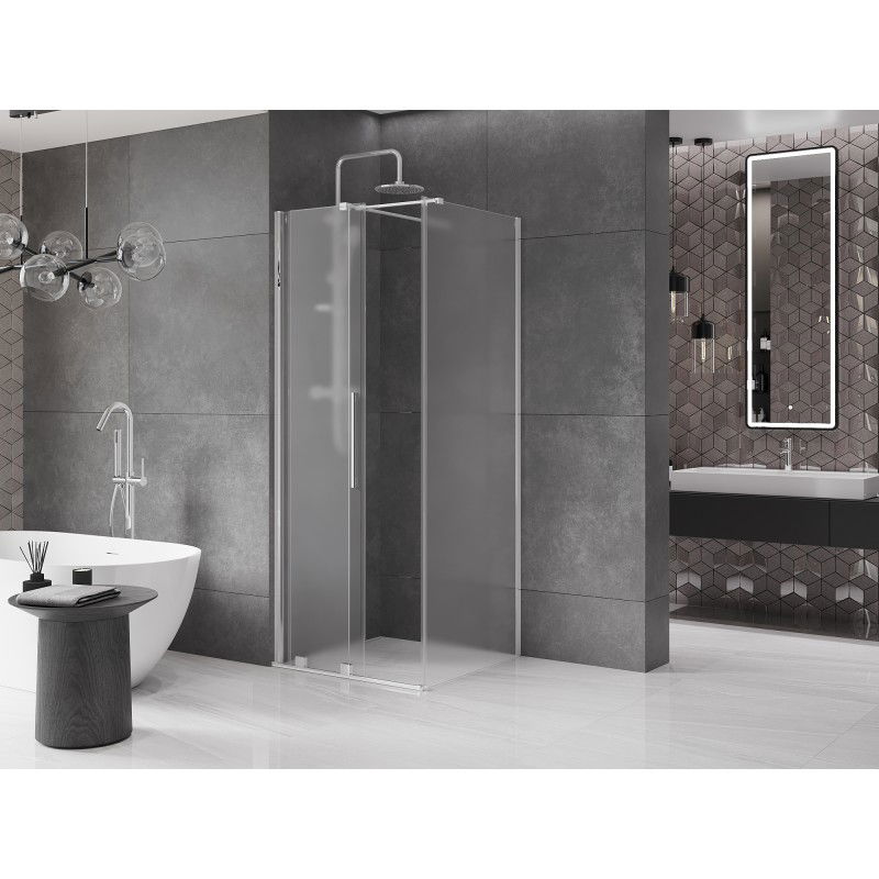Mexen Velar cabine de douche coulissante 110 x 110 cm, givrée, chrome - 871-110-110-31-01