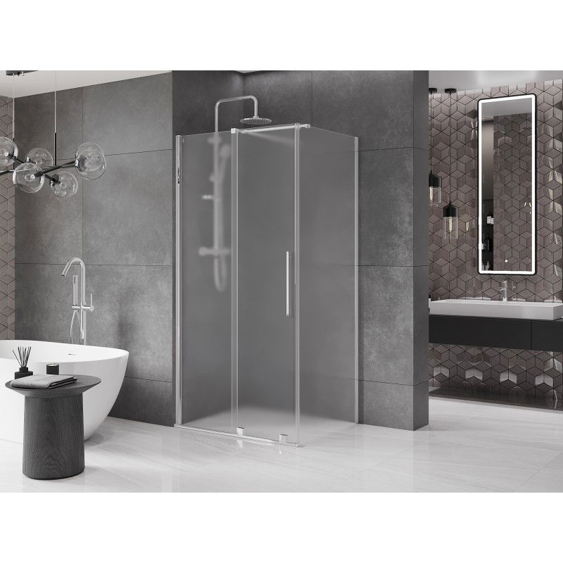 Mexen Velar cabine de douche coulissante 120 x 80 cm, dépoli, chrome - 871-120-080-31-01