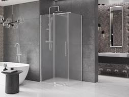 Mexen Velar cabine de douche coulissante 120 x 80 cm, givrée, chrome - 871-120-080-31-01