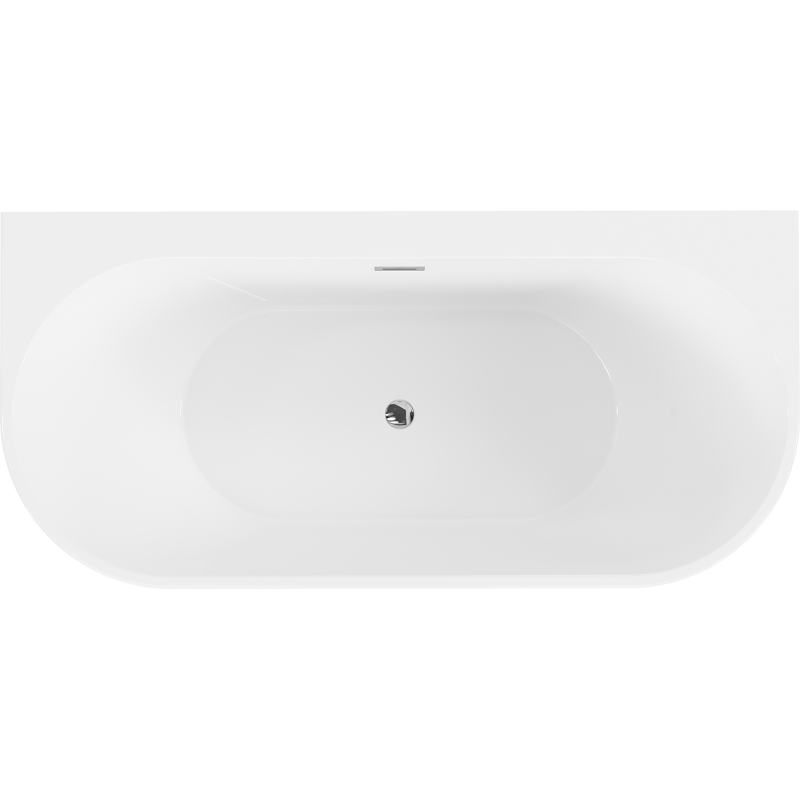 Mexen Oval+ baignoire autoportante adossée 170 x 80 cm, blanche, trop-plein chromé - 52681708000-01